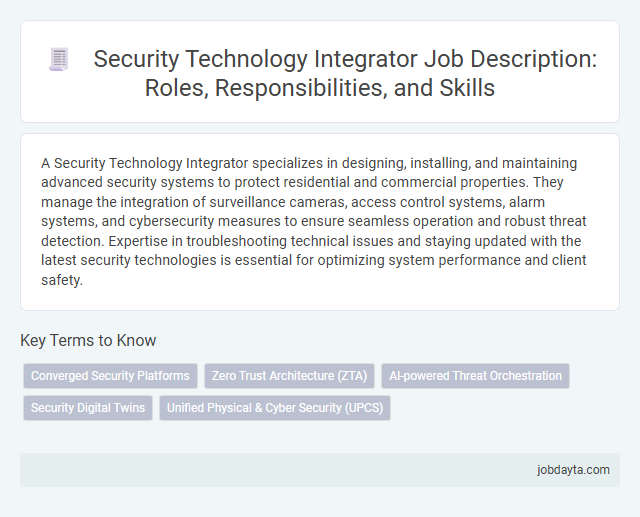 Security Technology Integrator Job Description: Roles, Responsibilities, and Skills