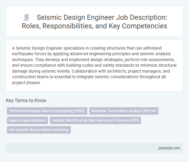 Seismic Design Engineer Job Description: Roles, Responsibilities, and Key Competencies