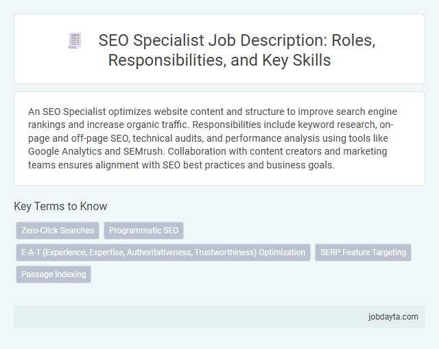 SEO Specialist Job Description: Roles, Responsibilities, and Key Skills