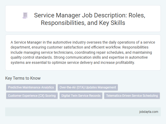 Service Manager Job Description: Roles, Responsibilities, and Key Skills