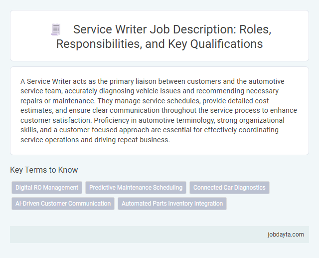 Service Writer Job Description: Roles, Responsibilities, and Key Qualifications