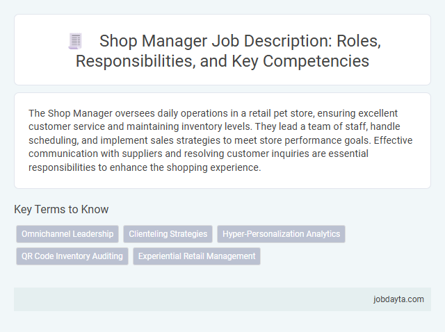 Shop Manager Job Description: Roles, Responsibilities, and Key Competencies
