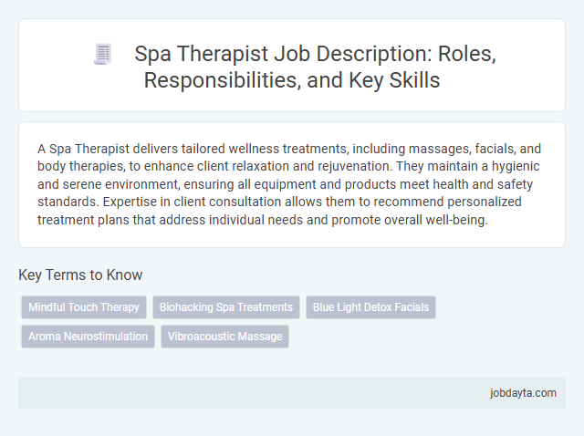 Spa Therapist Job Description: Roles, Responsibilities, and Key Skills
