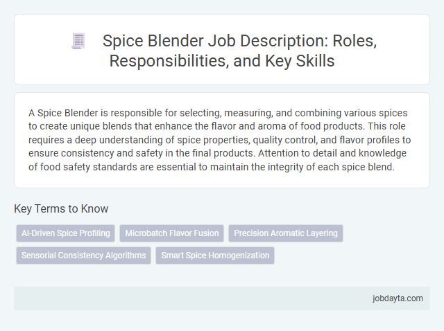 Spice Blender Job Description: Roles, Responsibilities, and Key Skills
