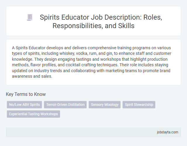 Spirits Educator Job Description: Roles, Responsibilities, and Skills