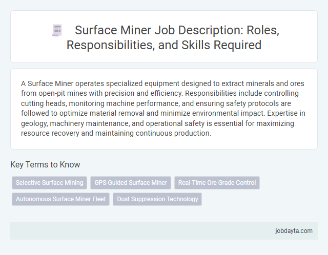 Surface Miner Job Description: Roles, Responsibilities, and Skills Required