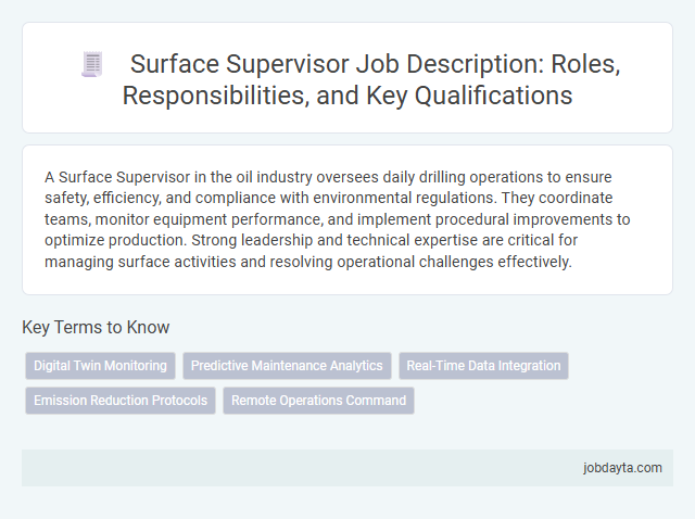 Surface Supervisor Job Description: Roles, Responsibilities, and Key Qualifications