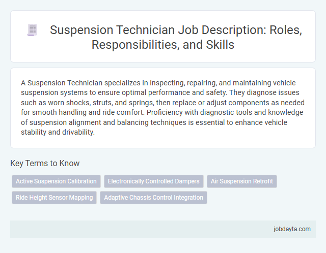 Suspension Technician Job Description: Roles, Responsibilities, and Skills