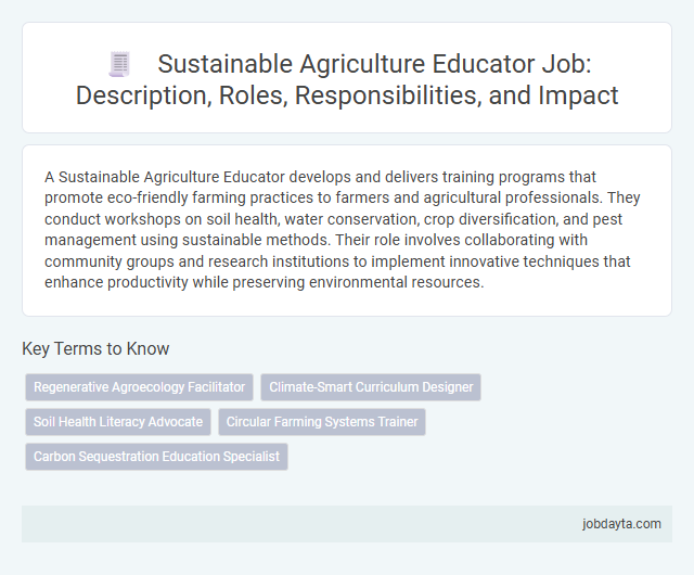 Sustainable Agriculture Educator Job: Description, Roles, Responsibilities, and Impact