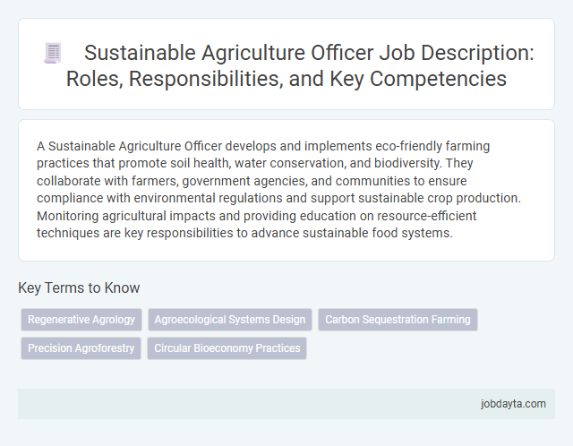 Sustainable Agriculture Officer Job Description: Roles, Responsibilities, and Key Competencies