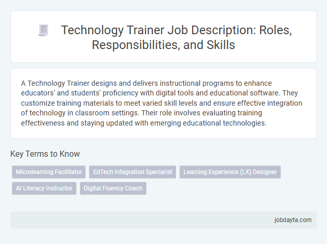 Technology Trainer Job Description: Roles, Responsibilities, and Skills
