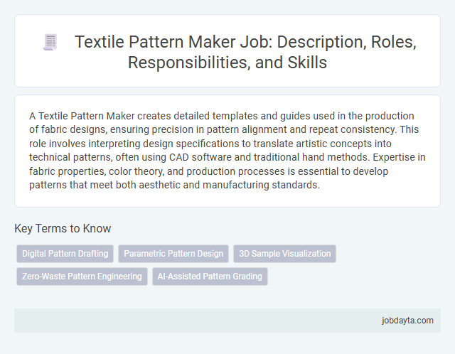 Textile Pattern Maker Job: Description, Roles, Responsibilities, and Skills
