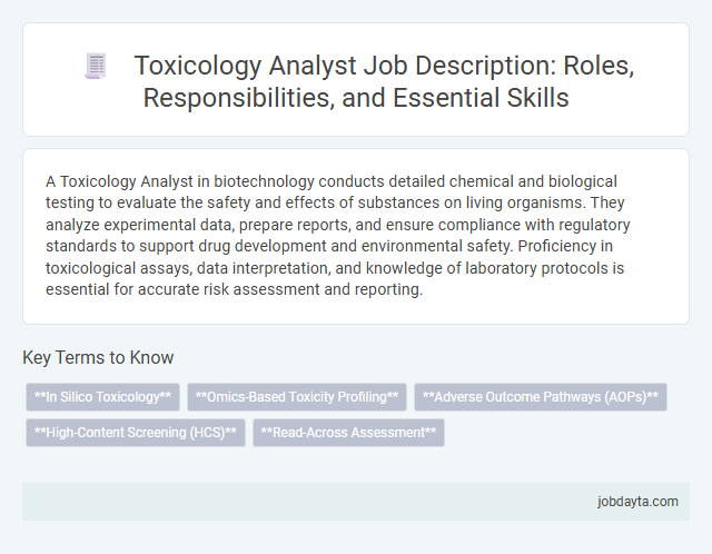 Toxicology Analyst Job Description: Roles, Responsibilities, and Essential Skills