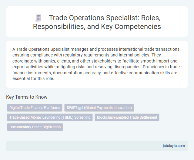 Trade Operations Specialist: Roles, Responsibilities, and Key Competencies