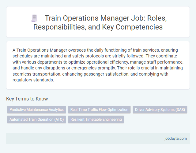 Train Operations Manager Job: Roles, Responsibilities, and Key Competencies
