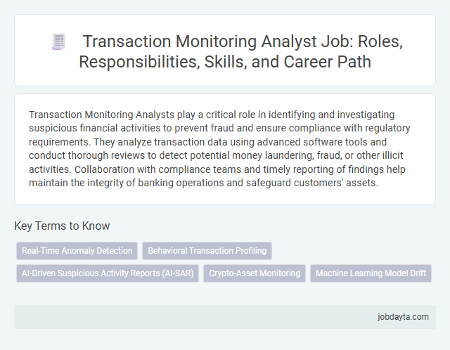 Transaction Monitoring Analyst Job: Roles, Responsibilities, Skills, and Career Path