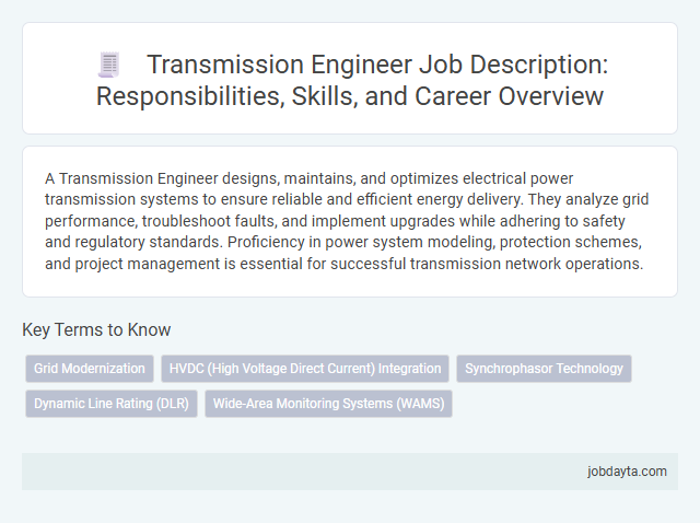 Transmission Engineer Job Description: Responsibilities, Skills, and Career Overview