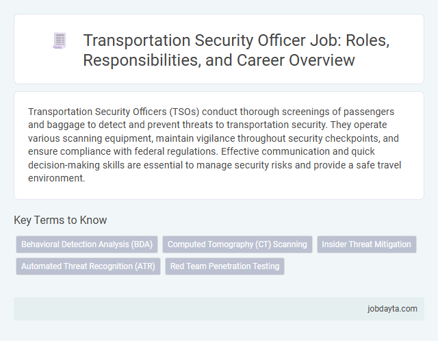 Transportation Security Officer Job: Roles, Responsibilities, and Career Overview
