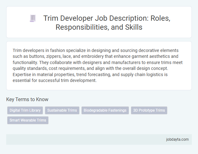 Trim Developer Job Description: Roles, Responsibilities, and Skills