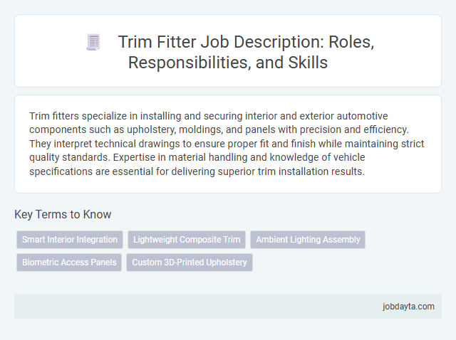 Trim Fitter Job Description: Roles, Responsibilities, and Skills