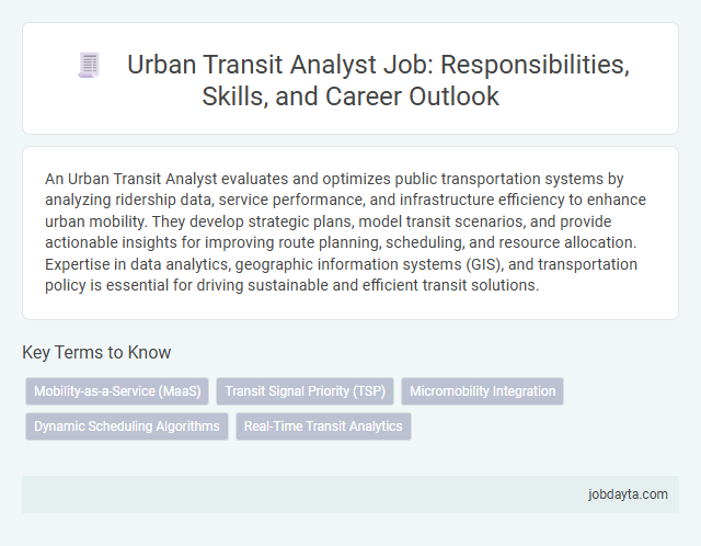 Urban Transit Analyst Job: Responsibilities, Skills, and Career Outlook