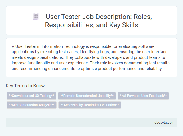 User Tester Job Description: Roles, Responsibilities, and Key Skills