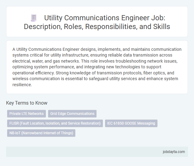 Utility Communications Engineer Job: Description, Roles, Responsibilities, and Skills