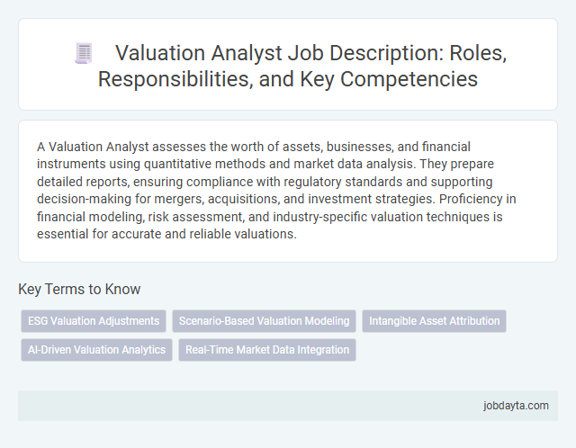 Valuation Analyst Job Description: Roles, Responsibilities, and Key Competencies