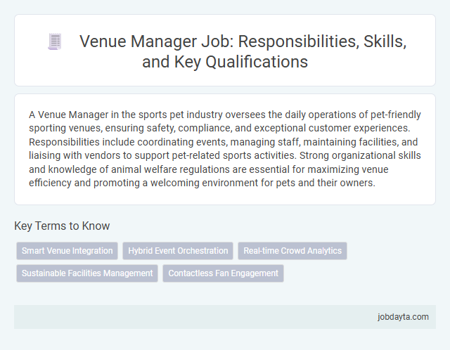 Venue Manager Job: Responsibilities, Skills, and Key Qualifications