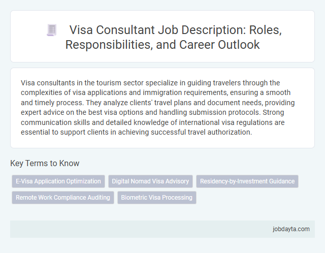 Visa Consultant Job Description: Roles, Responsibilities, and Career Outlook