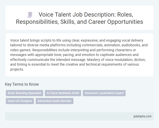 Voice Talent Job Description: Roles, Responsibilities, Skills, and Career Opportunities