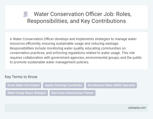 Water Conservation Officer Job: Roles, Responsibilities, and Key Contributions