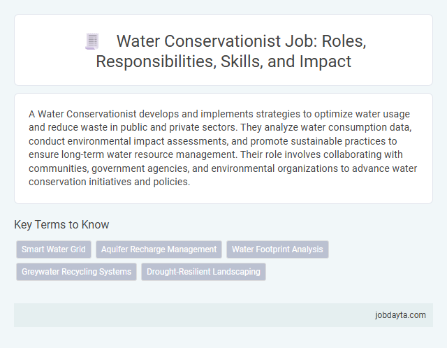 Water Conservationist Job: Roles, Responsibilities, Skills, and Impact
