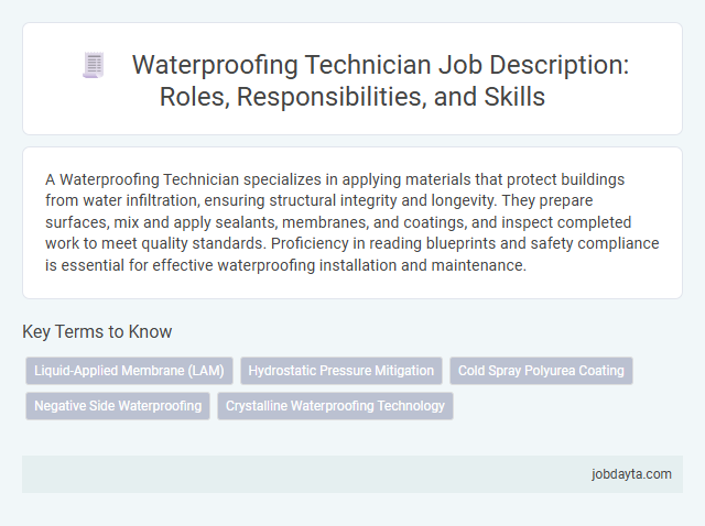 Waterproofing Technician Job Description: Roles, Responsibilities, and Skills