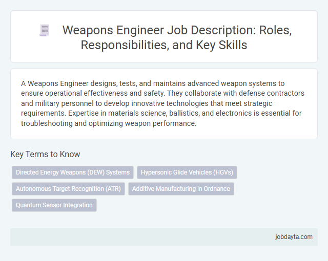 Weapons Engineer Job Description: Roles, Responsibilities, and Key Skills